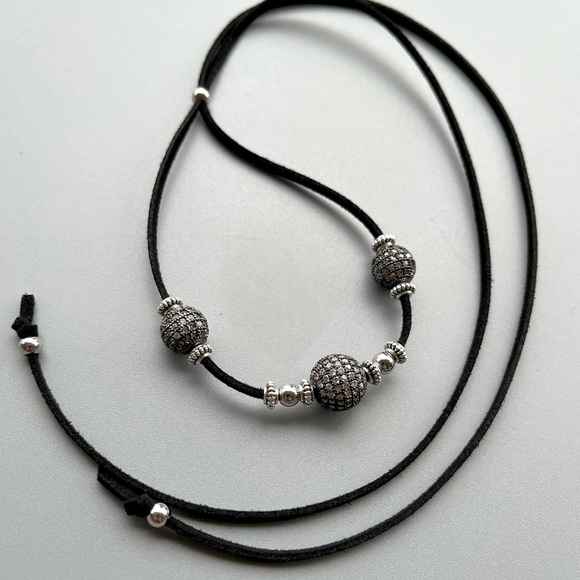 Dainty cz choker Boho chic cubic zirconia 3 disco ball boho rock trendy necklace - Picture 10 of 12